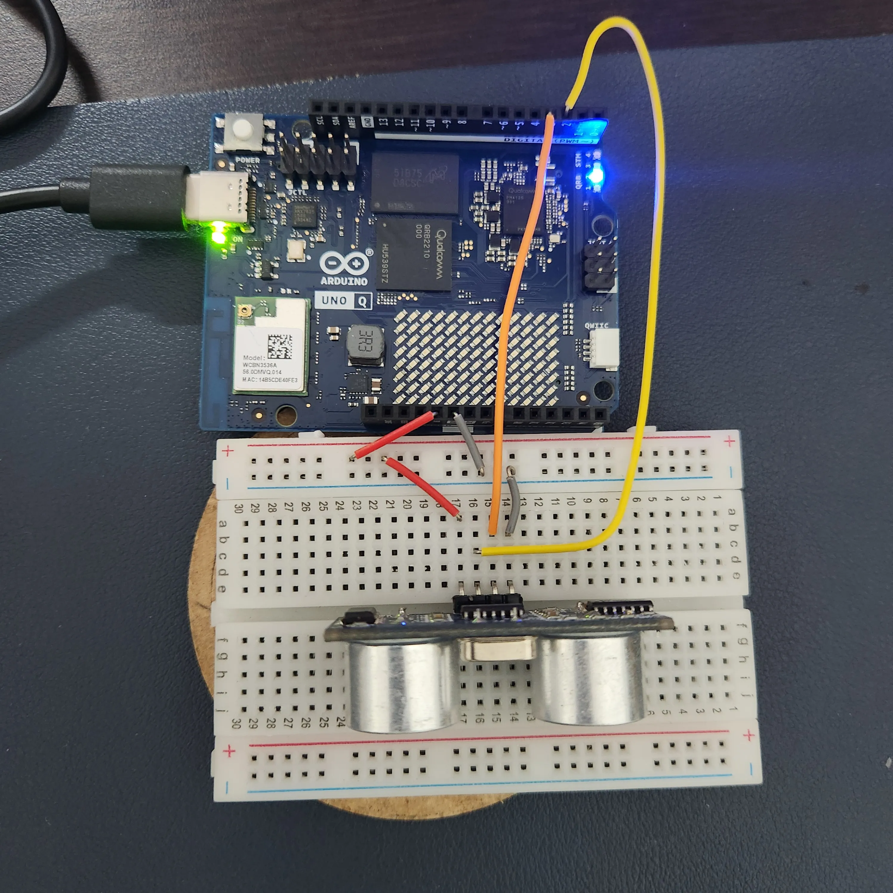 HC-SR04 wired to Arduino UNO Q